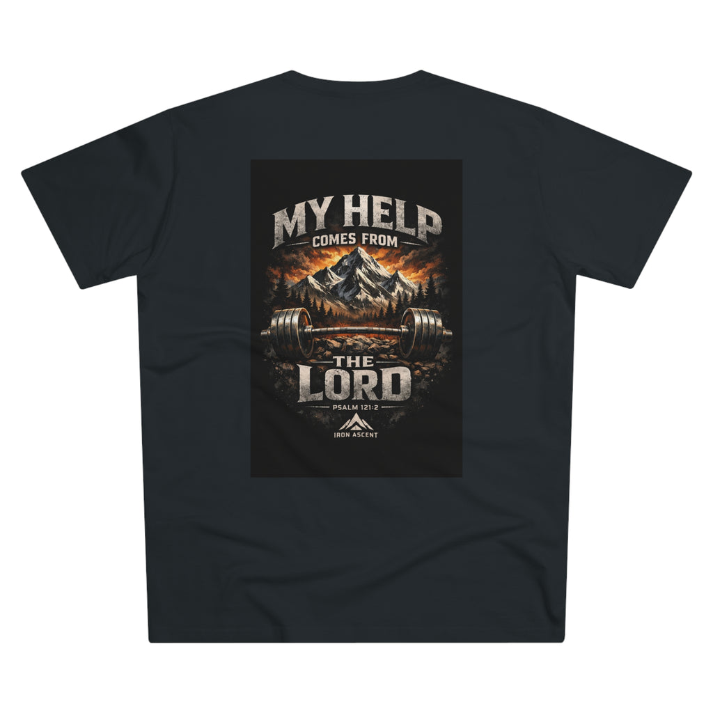Men's 'My Help Comes From the Lord' Iron Ascent T-Shirt — Faith & Fitness Graphic Tee