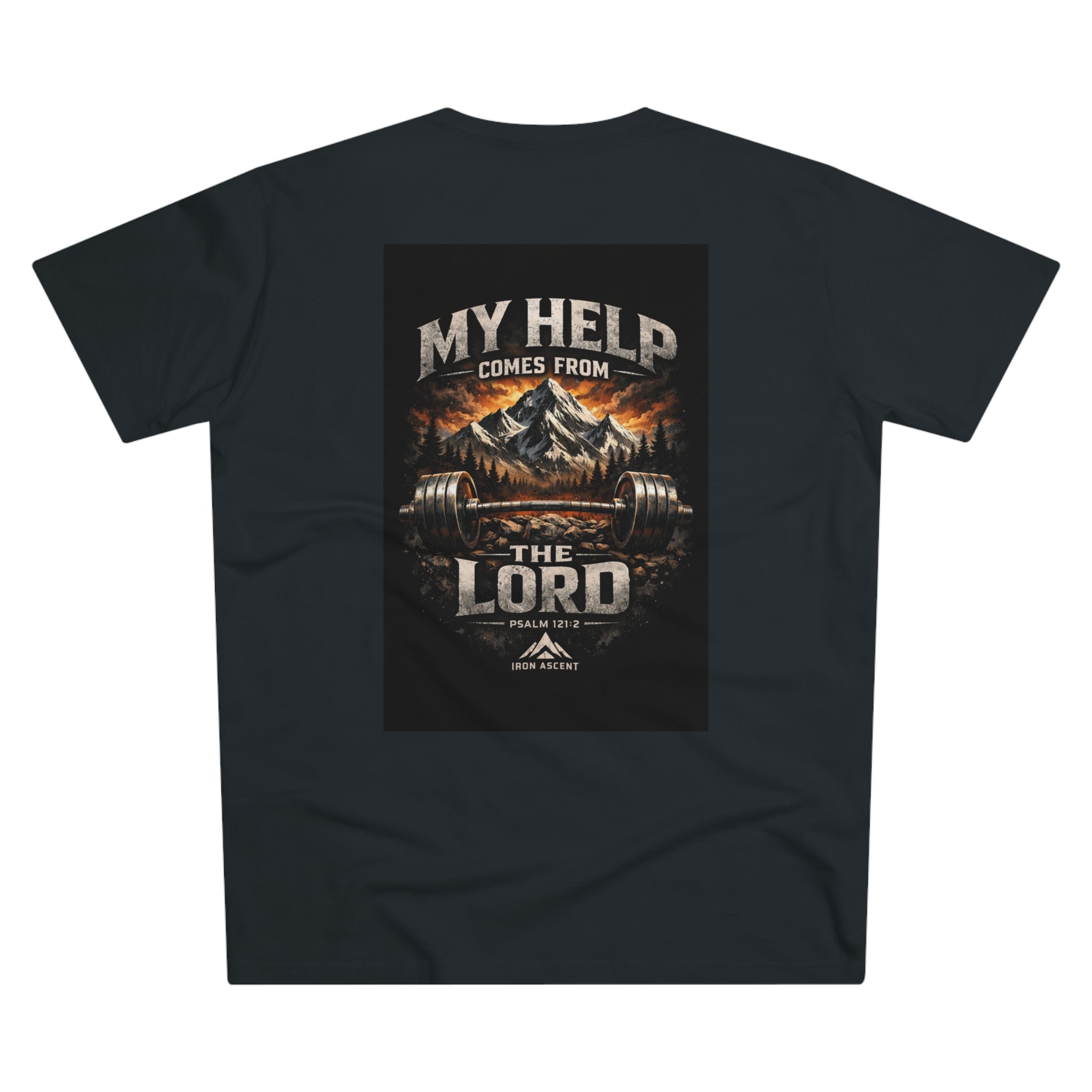 Men's 'My Help Comes From the Lord' Iron Ascent T-Shirt — Faith & Fitness Graphic Tee