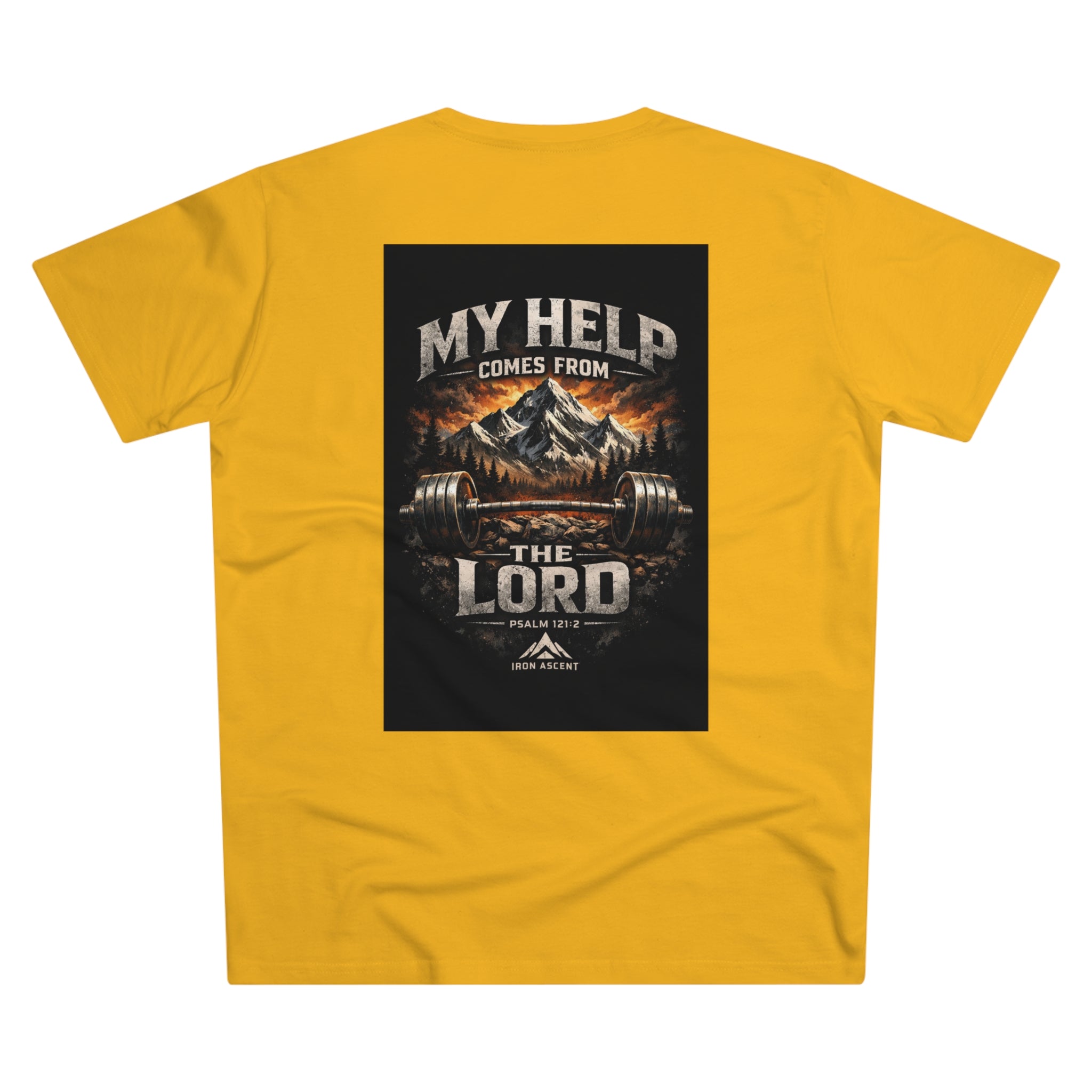 Men's 'My Help Comes From the Lord' Iron Ascent T-Shirt — Faith & Fitness Graphic Tee