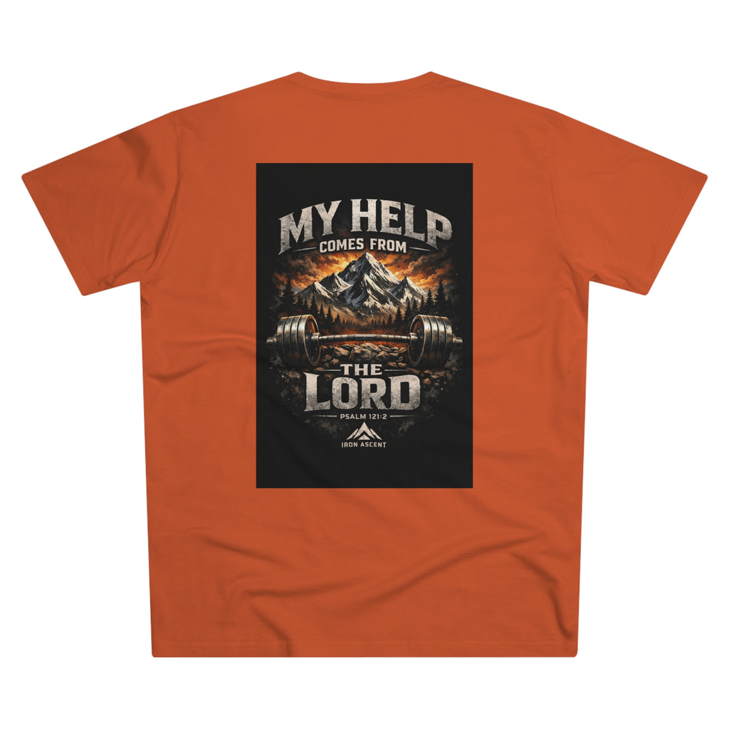 Men's 'My Help Comes From the Lord' Iron Ascent T-Shirt — Faith & Fitness Graphic Tee