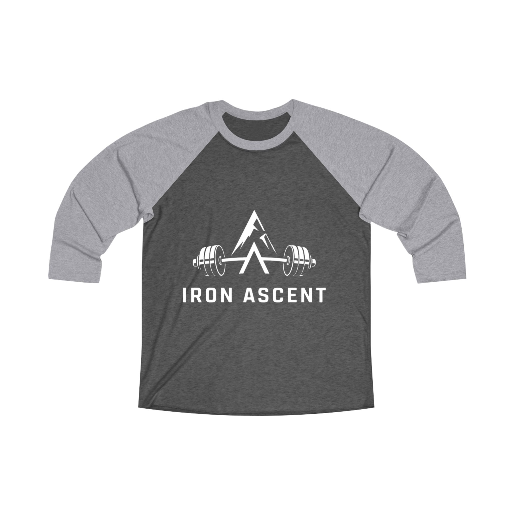 Iron Ascent Raglan Tee — 'Iron Ascent' Fitness Baseball Shirt with Back Quote "Trained by God. Built for battle."