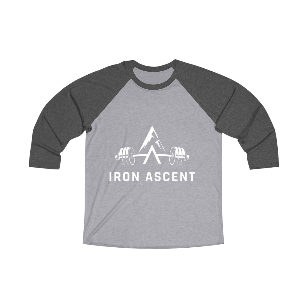 Iron Ascent Raglan Tee — 'Iron Ascent' Fitness Baseball Shirt with Back Quote "Trained by God. Built for battle."