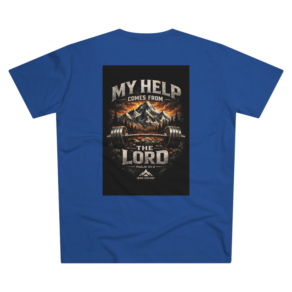 Men's 'My Help Comes From the Lord' Iron Ascent T-Shirt — Faith & Fitness Graphic Tee
