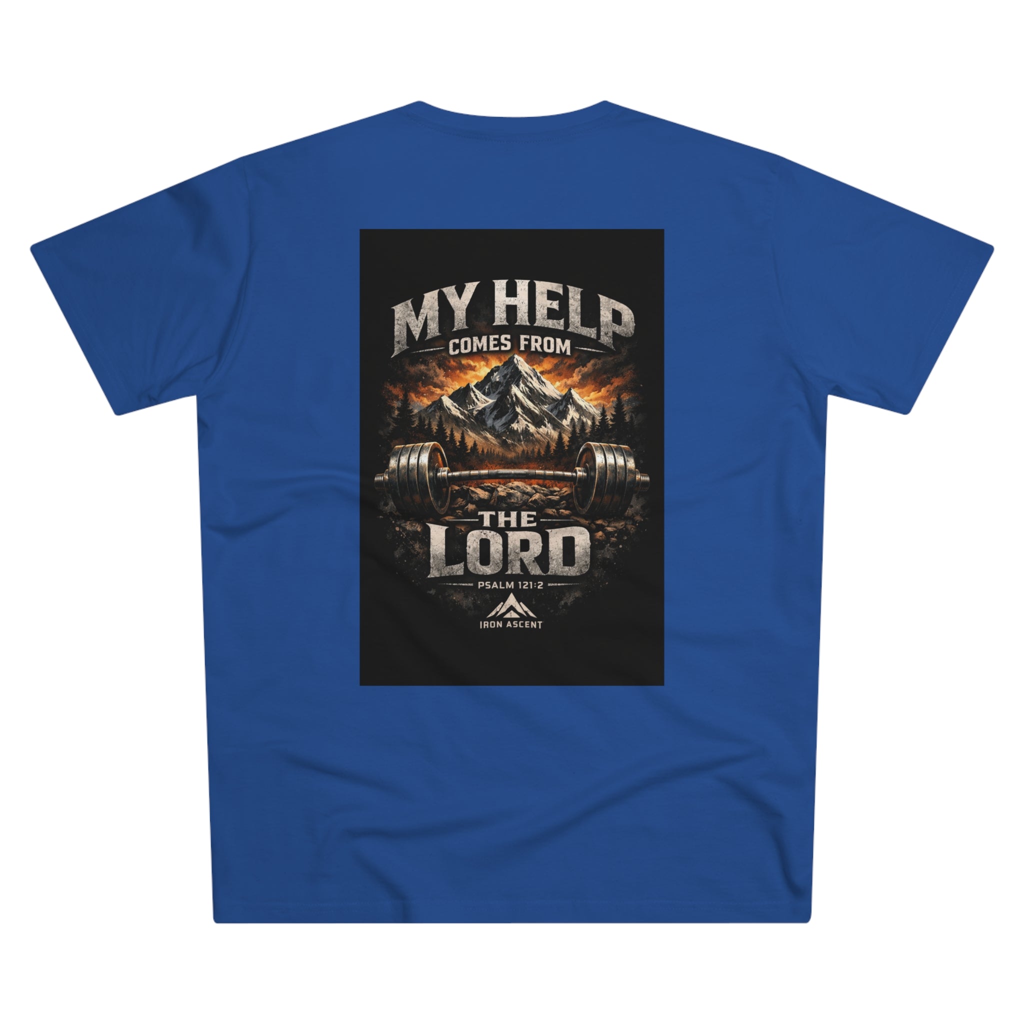 Men's 'My Help Comes From the Lord' Iron Ascent T-Shirt — Faith & Fitness Graphic Tee