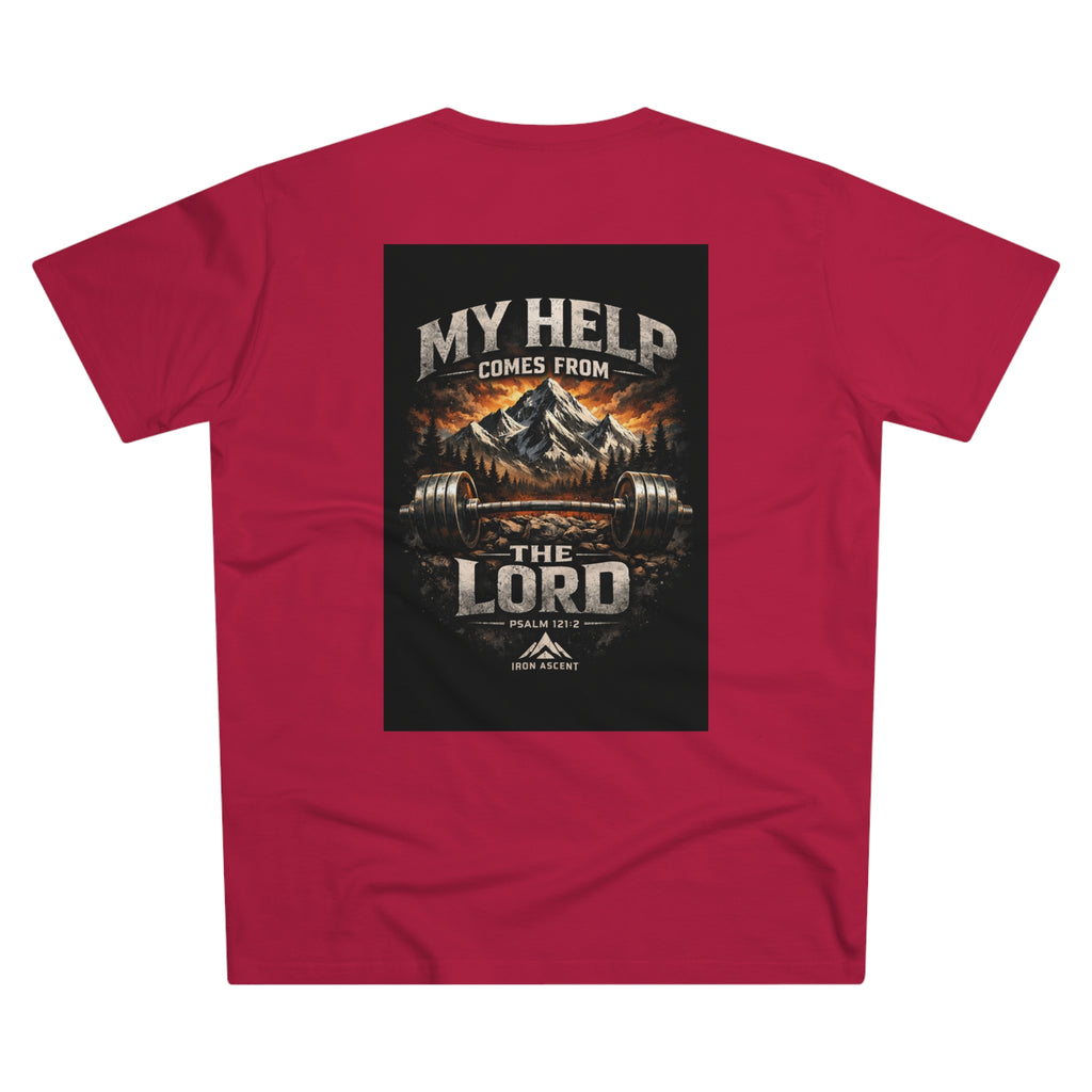 Men's 'My Help Comes From the Lord' Iron Ascent T-Shirt — Faith & Fitness Graphic Tee