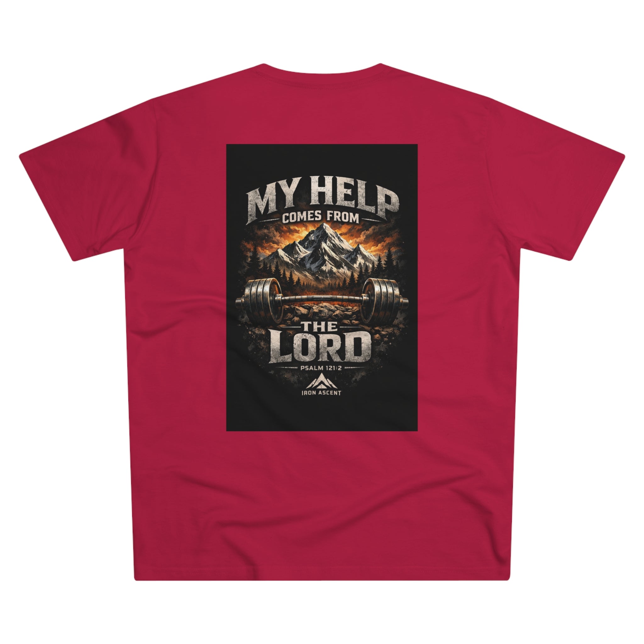 Men's 'My Help Comes From the Lord' Iron Ascent T-Shirt — Faith & Fitness Graphic Tee