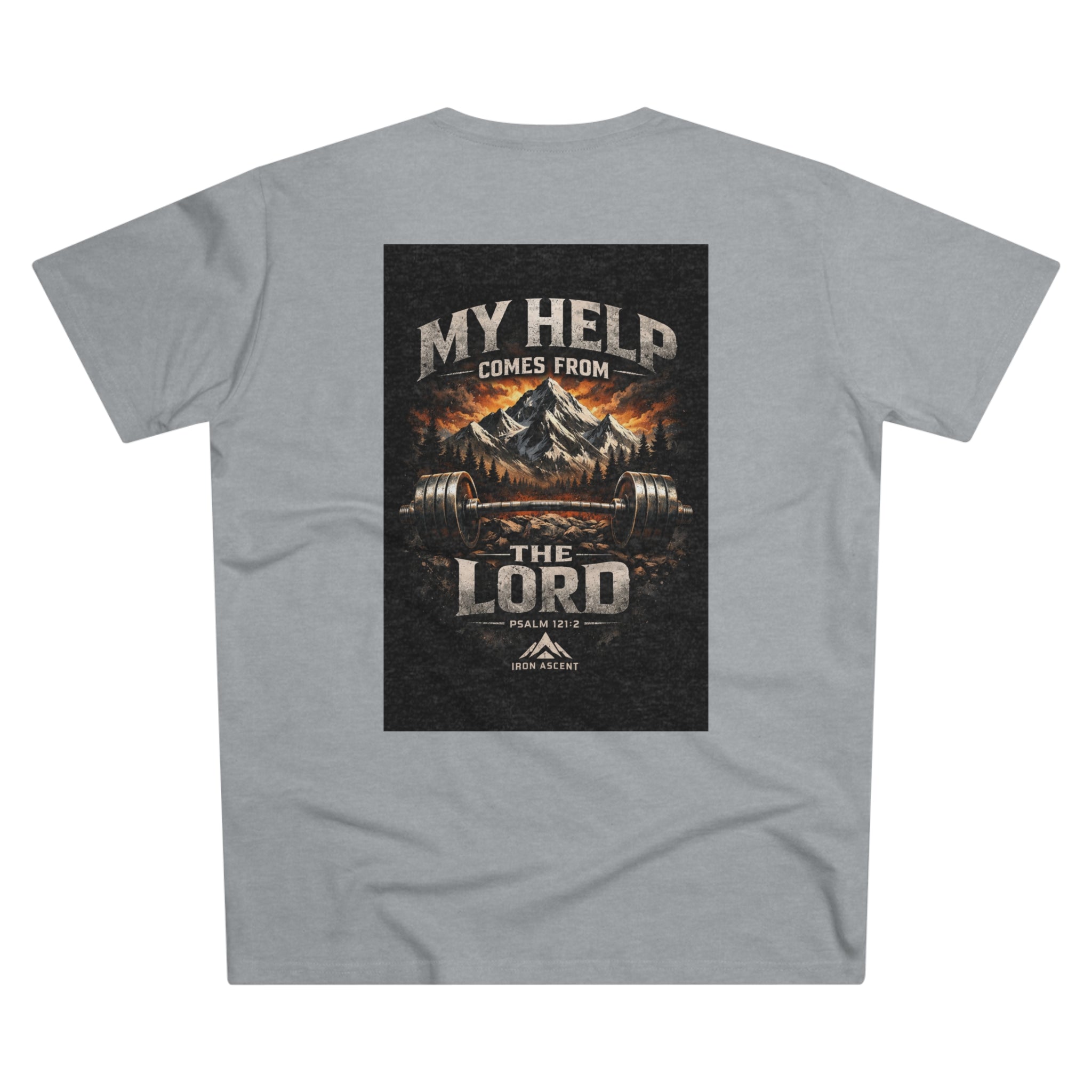 Men's 'My Help Comes From the Lord' Iron Ascent T-Shirt — Faith & Fitness Graphic Tee