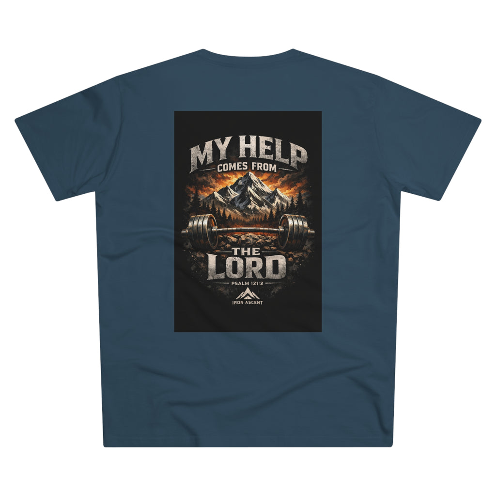 Men's 'My Help Comes From the Lord' Iron Ascent T-Shirt — Faith & Fitness Graphic Tee