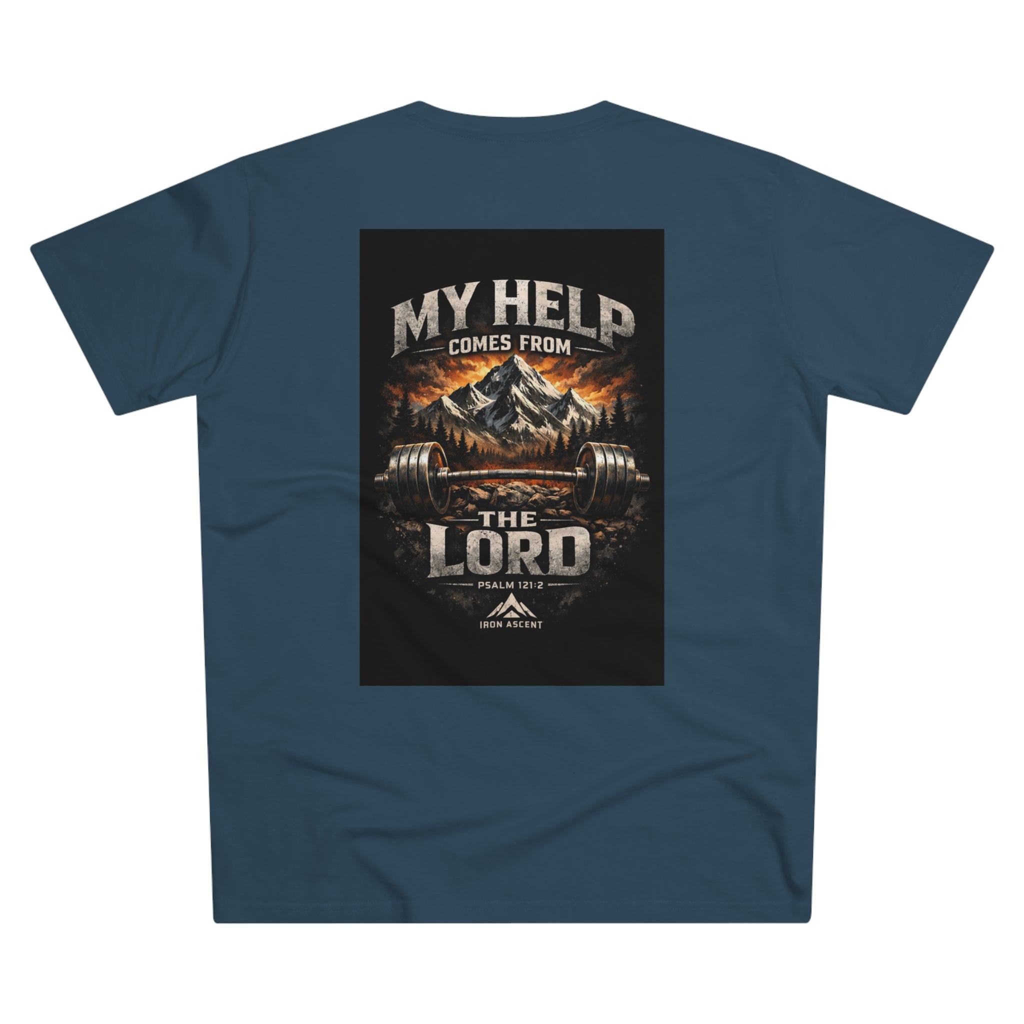 Men's 'My Help Comes From the Lord' Iron Ascent T-Shirt — Faith & Fitness Graphic Tee