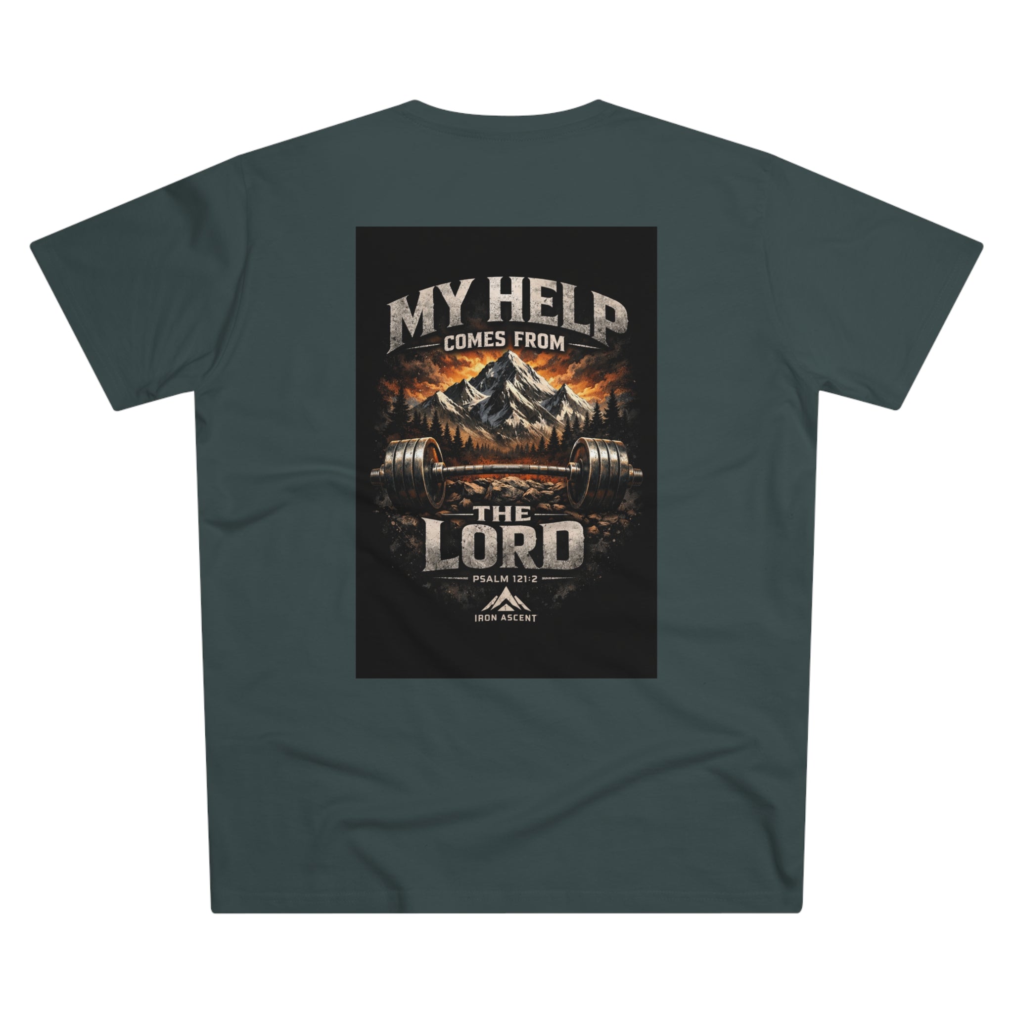 Men's 'My Help Comes From the Lord' Iron Ascent T-Shirt — Faith & Fitness Graphic Tee