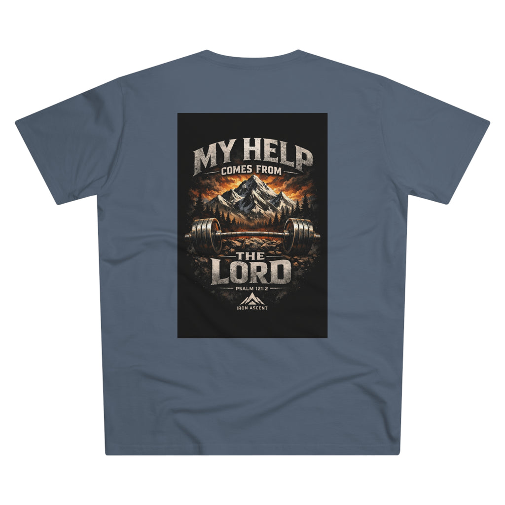 Men's 'My Help Comes From the Lord' Iron Ascent T-Shirt — Faith & Fitness Graphic Tee