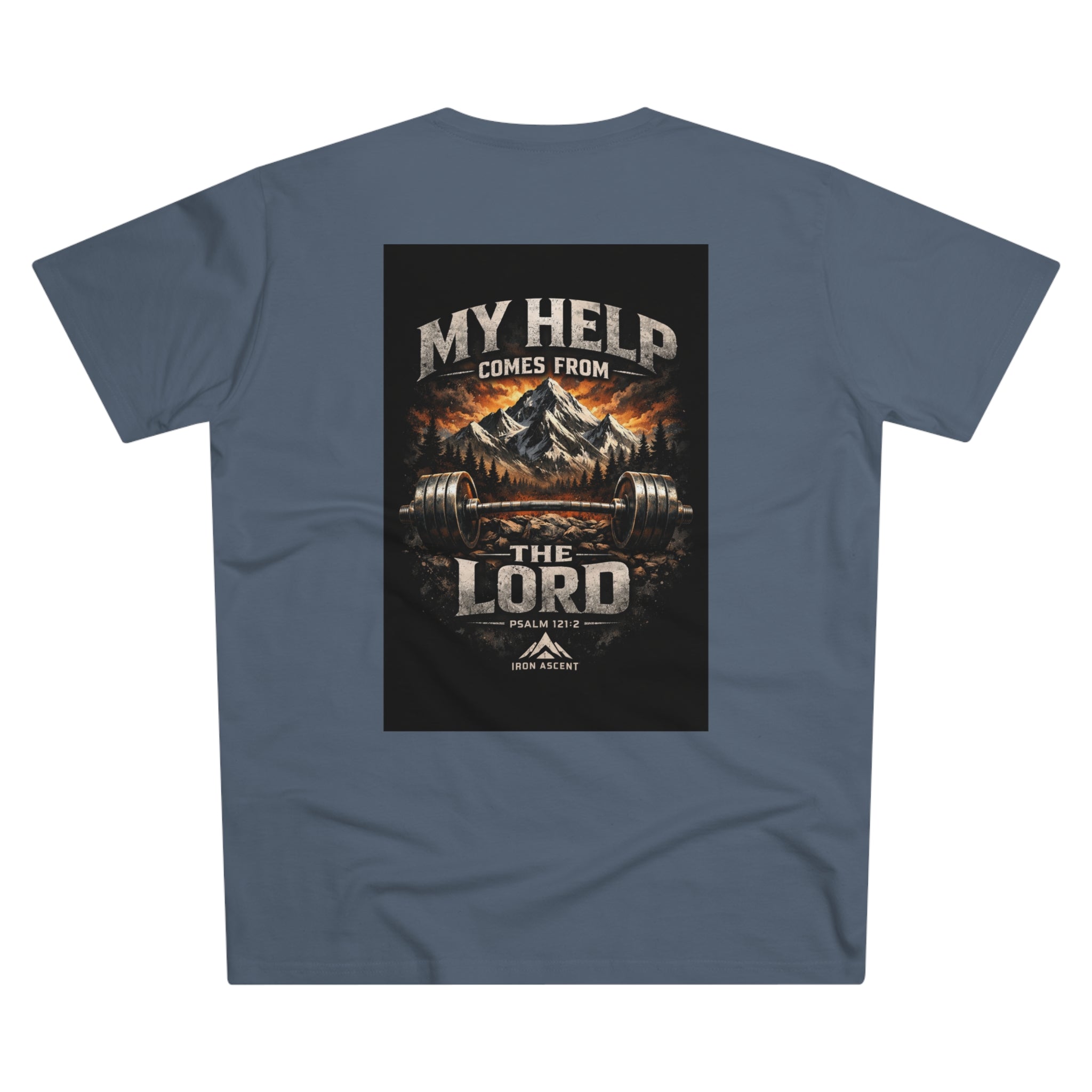 Men's 'My Help Comes From the Lord' Iron Ascent T-Shirt — Faith & Fitness Graphic Tee