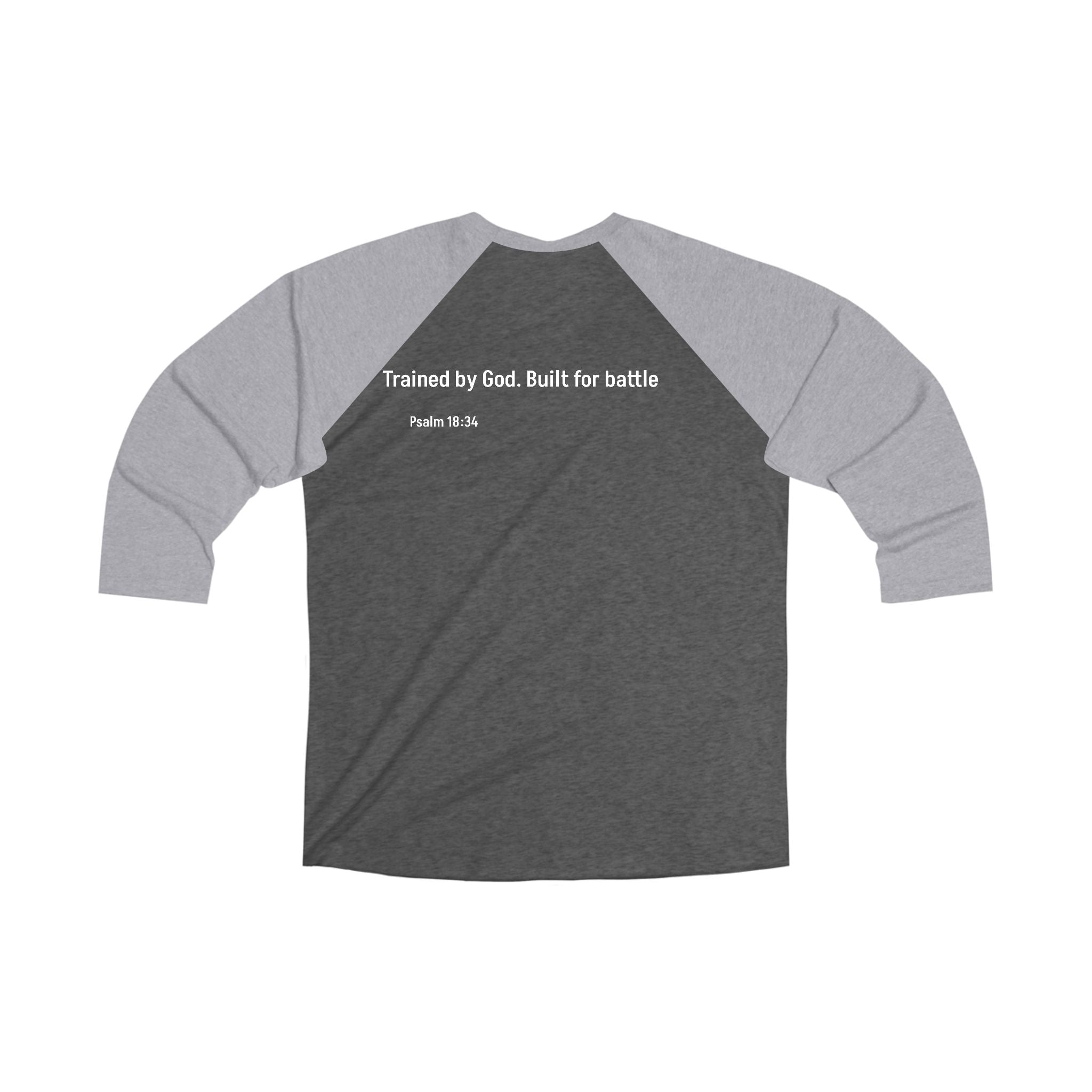 Iron Ascent Raglan Tee — 'Iron Ascent' Fitness Baseball Shirt with Back Quote "Trained by God. Built for battle."
