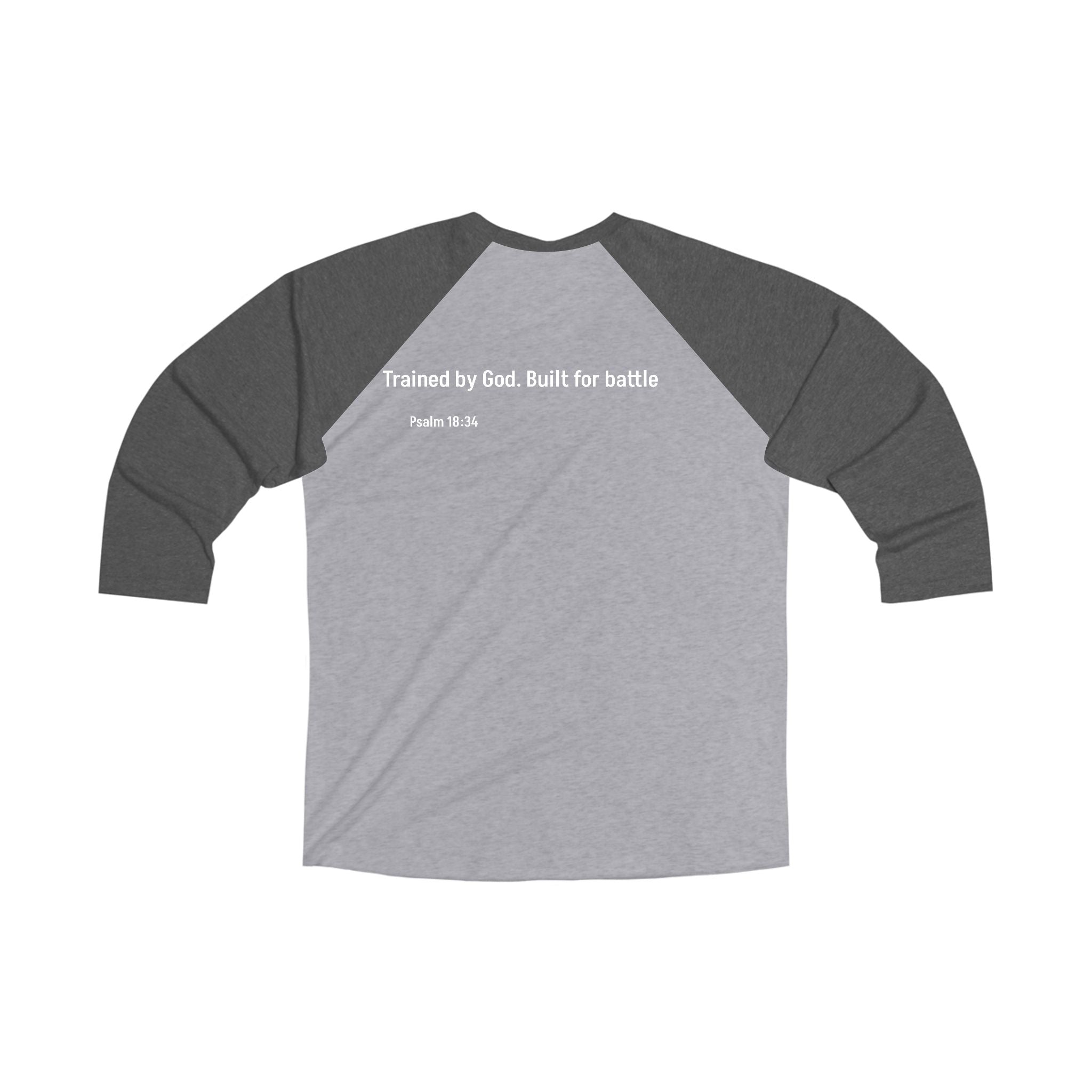 Iron Ascent Raglan Tee — 'Iron Ascent' Fitness Baseball Shirt with Back Quote "Trained by God. Built for battle."